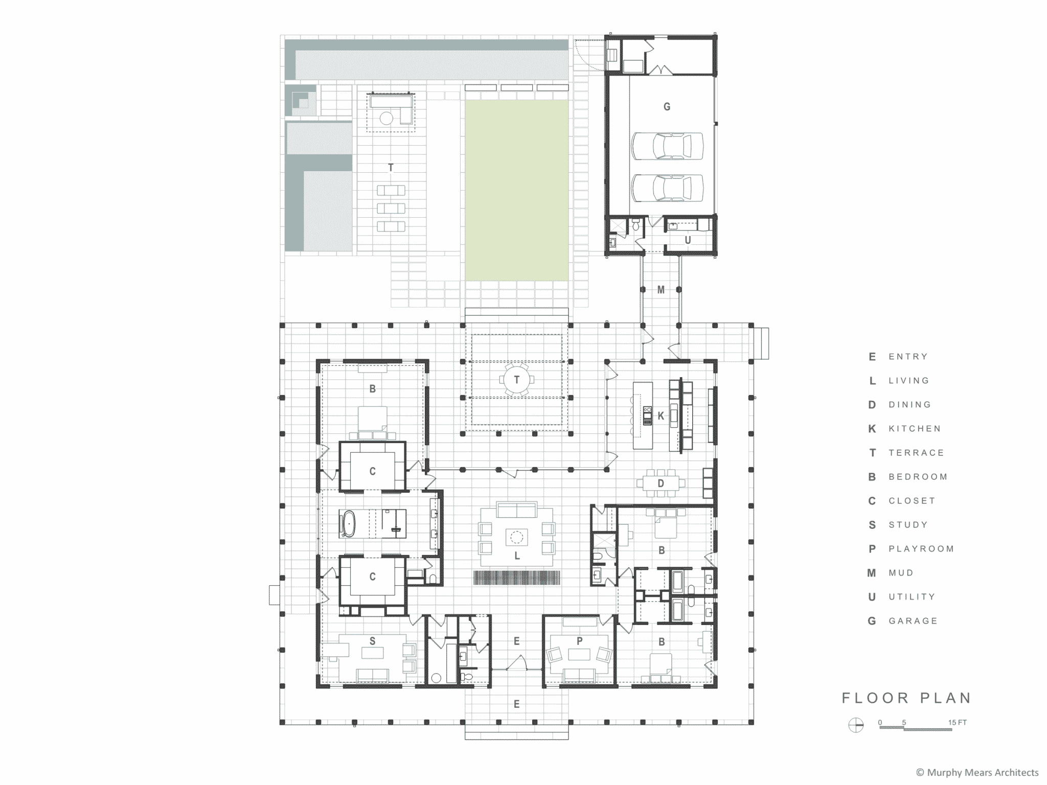 Reconfigured floor plan and back yard.
